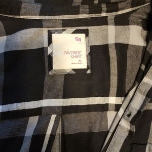 Cute black plaid button down shirt